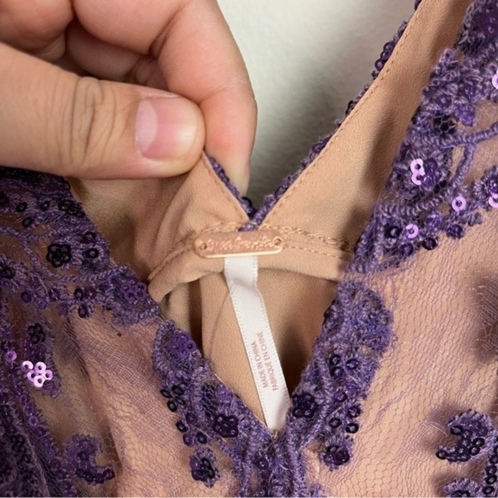 NWT Free People Purple Sequin Mini Dress Size 8 Women - Picture 8 of 12